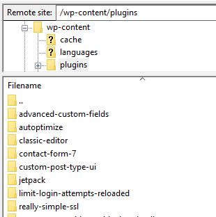 FTP Plugins Folder