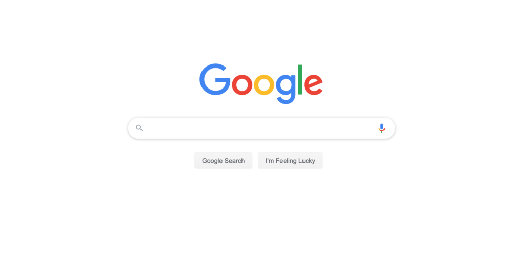 Google search engine home page